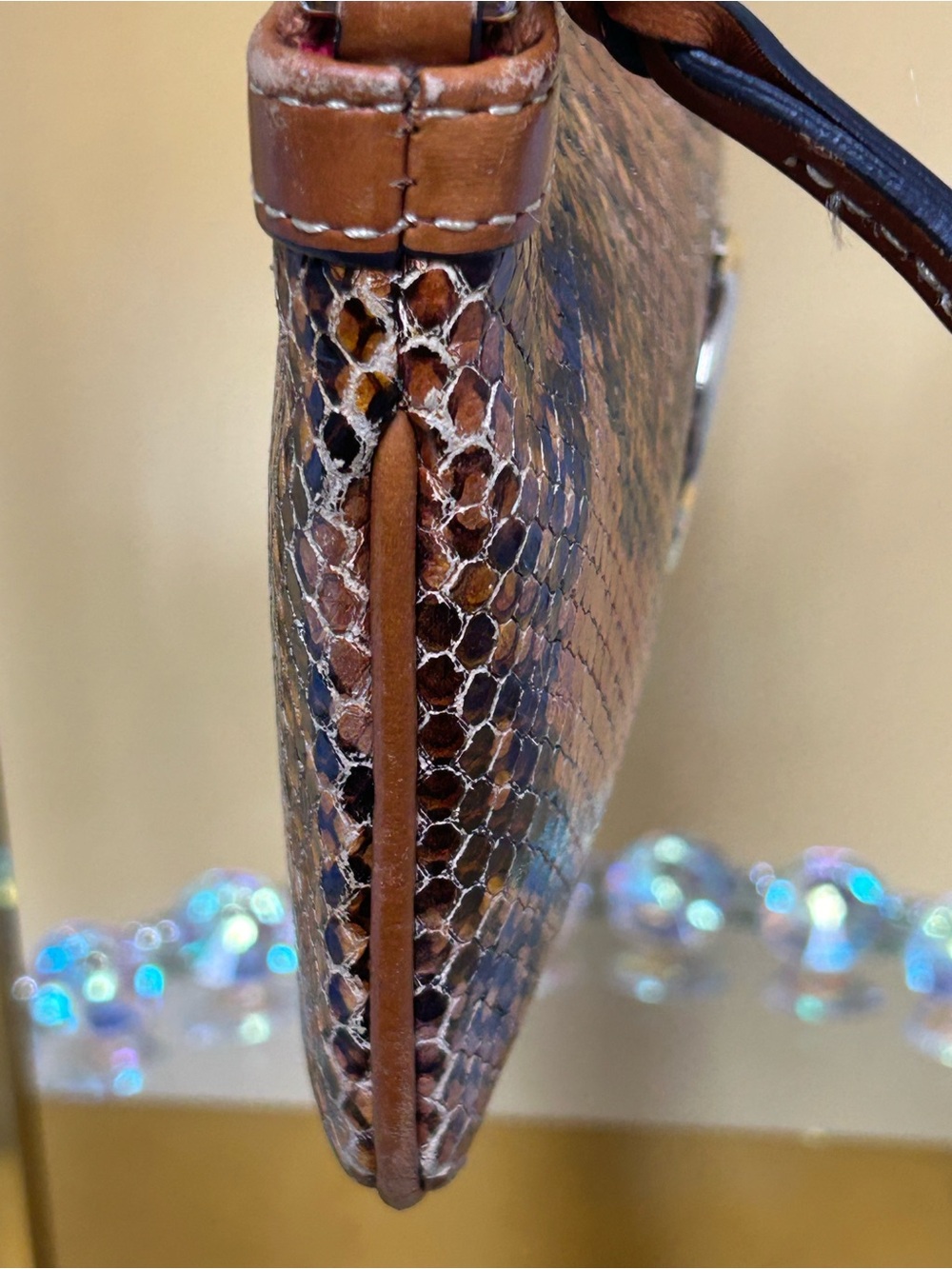 Dooney & Bourke Brown Snakeskin-Print Wristlet Approx. 7 x 4 - Picture 5 of 15